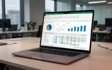 Moderner Laptop-Bildschirm mit einem komplexen Microsoft Excel-Dashboard zur Datenvisualisierung. - Foto: über boerse-global.de