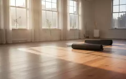 Ein heller, minimalistischer Übungsraum mit einer Yogamatte, der eine ruhige Atmosphäre für Fitness und Meditation vermittelt. - Foto: über boerse-global.de