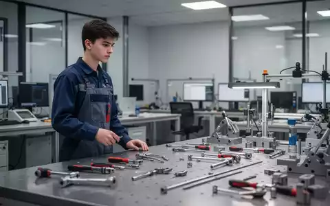 Ein junger Auszubildender an einem modernen Arbeitsplatz in einer Werkstatt. - Foto: über boerse-global.de