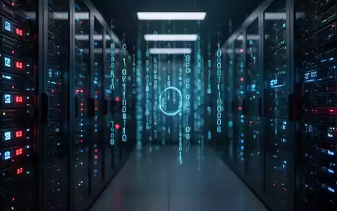 Dunkler Serverraum mit blauen und roten Leuchten, die Cybersicherheitsinfrastruktur und digitale Bedrohungsaktivität darstellen. - Foto: über boerse-global.de