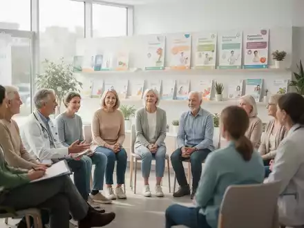 Menschen bei einem gesundheitsorientierten Workshop in einem modernen Gemeinschaftszentrum. - Foto: über boerse-global.de