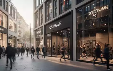Moderne Ladenfassaden und Fitnessstudios in einer belebten deutschen Innenstadt bei Tageslicht. - Foto: über boerse-global.de