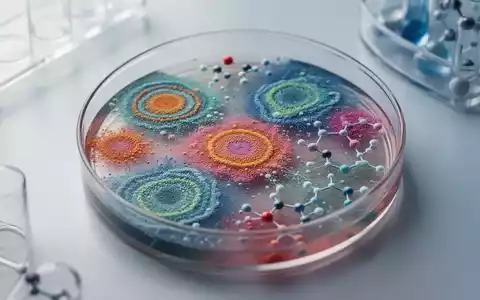 Abstrakte Darstellung mikrobieller Strukturen in einer Laborschale, symbolisch für die Mikrobiom-Forschung. - Foto: über boerse-global.de