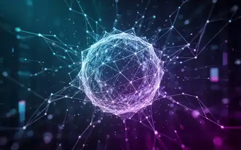 Abstrakte digitale Netzwerkknoten als Symbol für Blockchain-Technologie und Datenfluss - Foto: über boerse-global.de