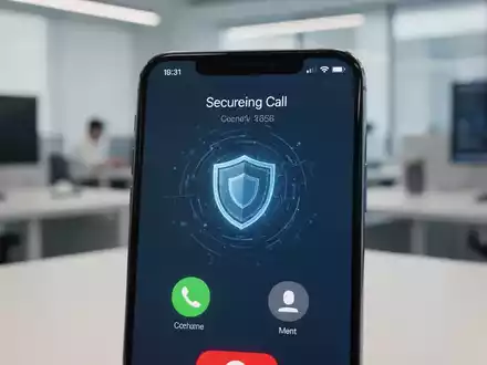 Ein Smartphone-Display zeigt eine Sicherheitswarnung bei einem eingehenden Anruf zur Abwehr von KI-Betrug. - Foto: über boerse-global.de