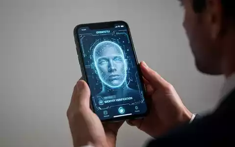 Nahaufnahme einer Person, die einen biometrischen Gesichtsscan auf einem Smartphone zur Kontoidentitätsprüfung durchführt. - Foto: über boerse-global.de