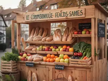 Eine hölzerne Foodsharing-Hütte mit frischen Lebensmitteln als zentrale Anlaufstelle für nachhaltige Ressourcenschonung. - Foto: über boerse-global.de