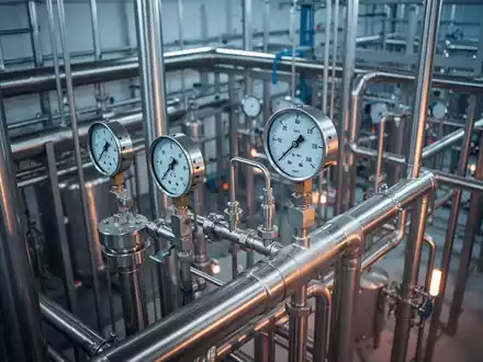 Moderne industrielle Anlage mit Edelstahlrohren und Messgeräten zur Prozessüberwachung. - Foto: über boerse-global.de