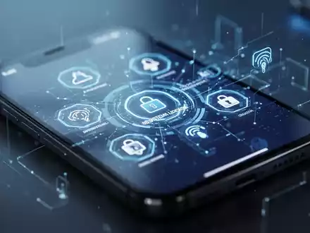 Modernes Smartphone mit abstrakten Systemupdate-Symbolen und digitaler Konnektivität vor unscharfem Hintergrund. - Foto: über boerse-global.de