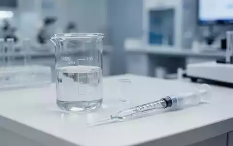 Ein medizinisches Labor mit einem Glasbecher und einer Pipette auf einem sterilen, weißen Arbeitstisch. - Foto: über boerse-global.de