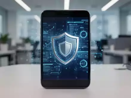 Ein Smartphone-Display mit einem Sicherheitssymbol, das vor invasiver Adware und Schadsoftware auf Android schützt. - Foto: über boerse-global.de