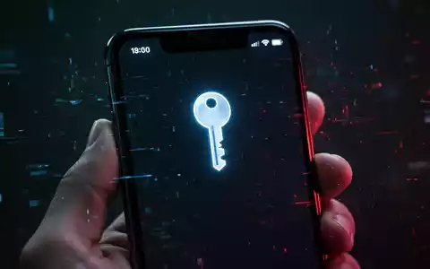 Nahaufnahme eines Smartphone-Displays mit einem Schlüssel-Symbol in der Statusleiste als Warnsignal für Sicherheitsrisiken. - Foto: über boerse-global.de