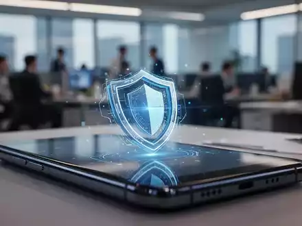 Ein Smartphone mit einem digitalen Schutzschild-Symbol auf dem Bildschirm als Konzept für Sicherheit bei Anrufen. - Foto: über boerse-global.de