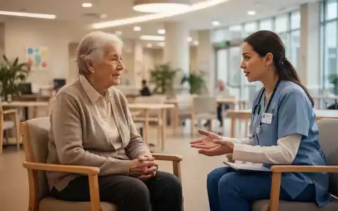Ein Senior im Gespräch mit einer Fachkraft in einem modernen Beratungsraum. - Foto: über boerse-global.de