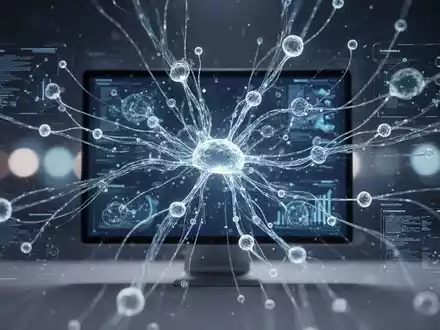 Abstrakte digitale Datenströme und neuronale Netzwerk-Visualisierungen auf einem Bildschirm als Symbol für KI-Regulierung. - Foto: über boerse-global.de