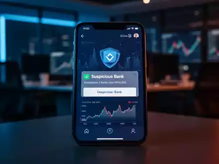 Smartphone-Bildschirm mit verdächtiger Bankbenachrichtigung, Symbol für die Zunahme globaler SMS-Phishing-Angriffe. - Foto: über boerse-global.de