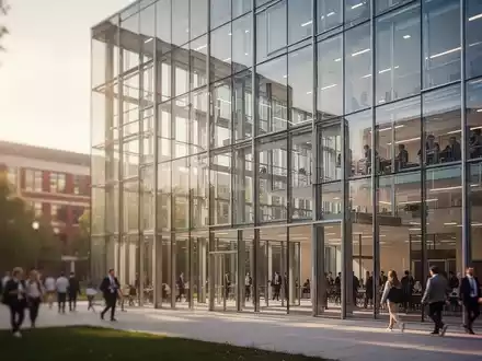 Moderne Architektur auf einem Hochschulcampus bei Tageslicht als Symbol für akademische Führung. - Foto: über boerse-global.de