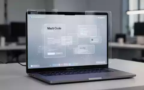 Ein moderner Laptop zeigt eine minimalistische Benutzeroberfläche mit transparenten Designelementen auf dem Bildschirm. - Foto: über boerse-global.de