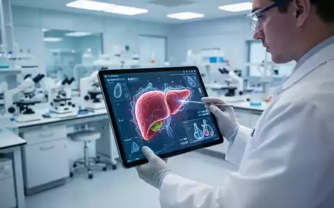Wissenschaftler bei der Analyse einer digitalen 3D-Visualisierung der Leber in einem modernen medizinischen Labor. - Foto: über boerse-global.de