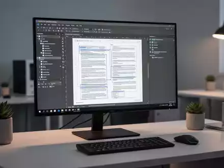 Moderner Computerarbeitsplatz mit professioneller PDF-Bearbeitungssoftware auf dem Monitor. - Foto: über boerse-global.de