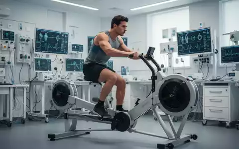 Sportler beim Training auf einem medizinischen Ergometer in einem modernen Labor zur Leistungsdiagnostik. - Foto: über boerse-global.de