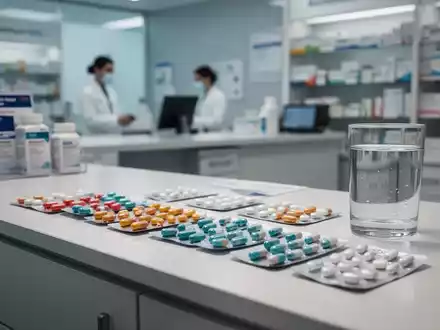 Medikamentenpackungen auf einem Apothekentresen als Symbol für die Arzneimittelversorgung und Preisgestaltung. - Foto: über boerse-global.de