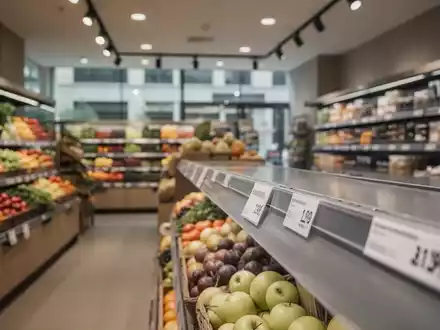 Ein modern gestalteter Supermarkt mit ordentlich sortierten Regalen und frischer Ware bei heller, professioneller Beleuchtung. - Foto: über boerse-global.de