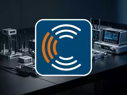 Professionelle Ausrüstung für Industriekommunikation auf einem dunklen Schreibtisch, die technisches Wachstum symbolisiert - Foto: über boerse-global.de