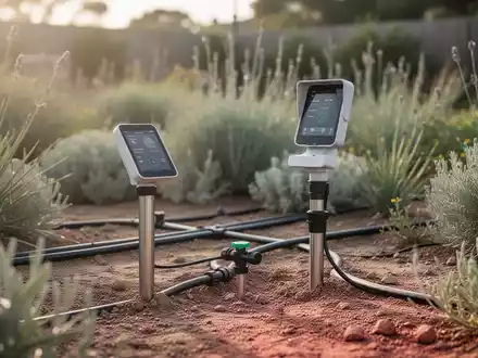 Ein intelligentes Bewässerungssystem in einem trockenheitsresistenten Garten mit Sensortechnik zur Wassereinsparung. - Foto: über boerse-global.de