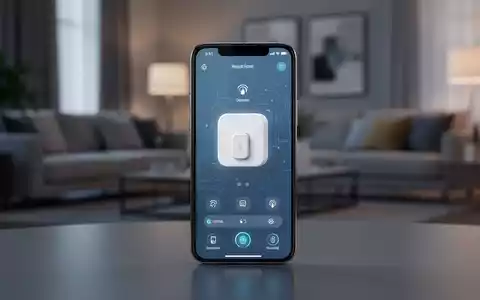 Modernes Smartphone mit Smart-Home-Benutzeroberfläche und verschwommenem Wohnzimmer im Hintergrund. - Foto: über boerse-global.de