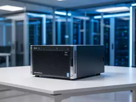 Kompaktes Microserver-Hardwaregerät auf einem modernen Bürotisch. - Foto: über boerse-global.de