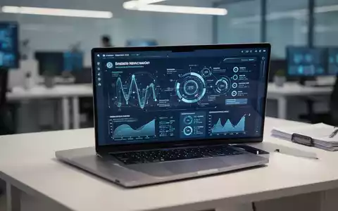 Laptop-Bildschirm mit Geschäftspräsentation, Integration von KI-Tools für professionelle Arbeitsabläufe. - Foto: über boerse-global.de