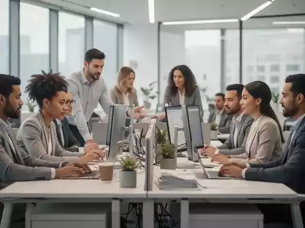 Ein inklusiver, heller Büroarbeitsplatz mit modernen ergonomischen Möbeln und professioneller Atmosphäre. - Foto: über boerse-global.de