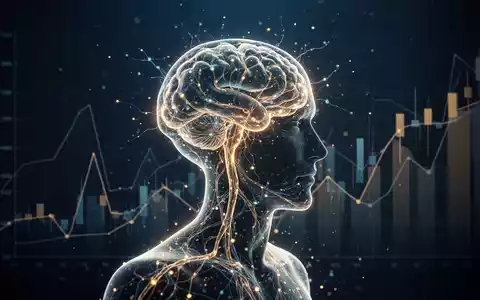 Abstrakte Darstellung eines leuchtenden neuronalen Netzwerks kombiniert mit Finanzdiagrammen, die den Zusammenhang zwischen wirtschaftlicher Belastung und Gehirngesundheit symbolisiert. - Foto: über boerse-global.de