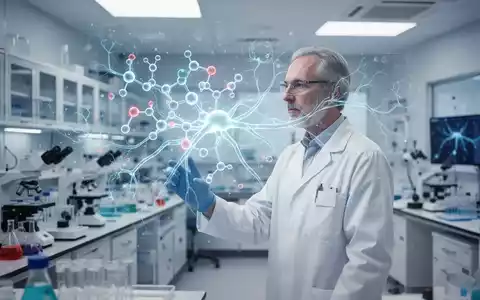 Wissenschaftler in einem modernen Labor betrachtet eine molekulare Darstellung im Kontext medizinischer Forschung. - Foto: über boerse-global.de