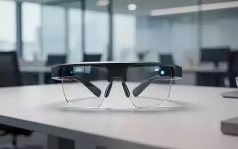 Sleik gestaltete Augmented-Reality-Brille auf einem modernen Schreibtisch als Symbol für Datenschutzherausforderungen. - Foto: über boerse-global.de