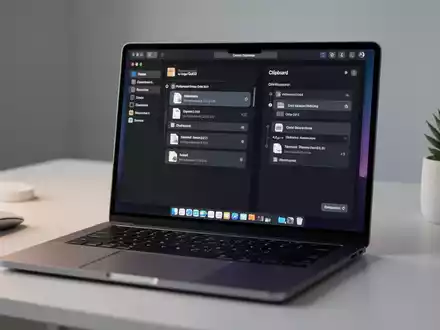 Moderner macOS-Arbeitsplatz mit einer Zwischenablage-Verwaltungssoftware auf einem Laptop-Bildschirm. - Foto: über boerse-global.de