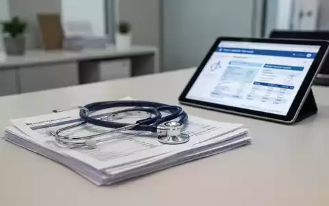 Ein Stethoskop liegt auf Finanzdokumenten und einem Tablet mit Gesundheitsdaten in einem modernen Büro. - Foto: über boerse-global.de