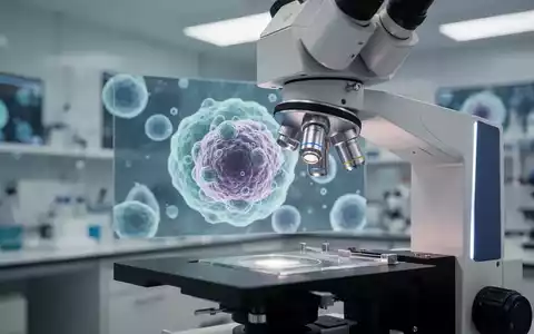 Mikroskopische Aufnahme von biologischen Zellstrukturen in einem modernen medizinischen Labor. - Foto: über boerse-global.de