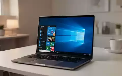 Ein moderner Laptop mit Windows 10 Betriebssystem in einem aufgeräumten Büro. - Foto: über boerse-global.de