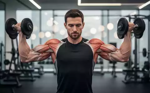 Sportler beim kontrollierten Seitheben mit Hanteln für gezieltes Schultertraining in einem modernen Fitnessstudio. - Foto: über boerse-global.de