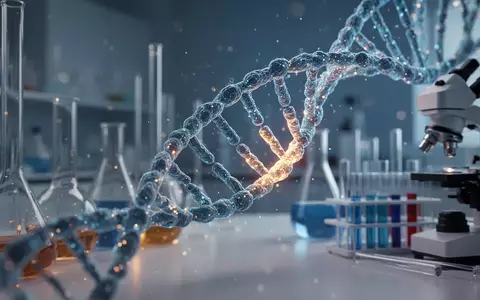 Abstrakte Darstellung einer DNA-Doppelhelix in einem modernen medizinischen Forschungslabor. - Foto: über boerse-global.de