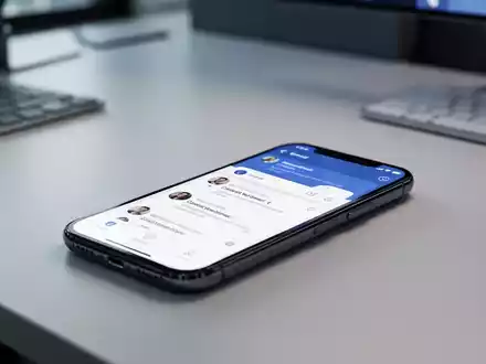 Ein modernes Smartphone zeigt auf einem Schreibtisch eine E-Mail-Oberfläche, symbolisiert mobiles E-Mail-Management. - Foto: über boerse-global.de