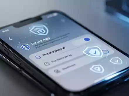 Nahaufnahme eines Smartphone-Bildschirms mit Datenschutz- und Sicherheitseinstellungen sowie App-Berechtigungssymbolen. - Foto: über boerse-global.de