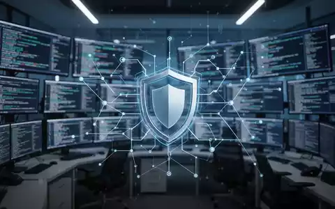 Modernes IT-Sicherheitszentrum mit digitalen Netzwerkgrafiken und Datenströmen als Symbol für Datenschutz und Compliance. - Foto: über boerse-global.de