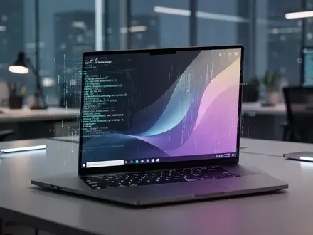 Moderner Laptop auf einem Schreibtisch, der die Erschwinglichkeit von Software und digitalen Lizenzen darstellt. - Foto: über boerse-global.de
