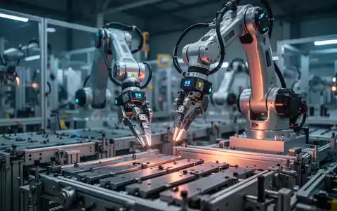 Ein moderner polyfunktionaler Roboterarm in einer automatisierten Fabrikumgebung mit präziser Sensortechnik. - Foto: über boerse-global.de