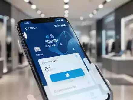 Ein Smartphone zeigt eine digitale Zahlungsoberfläche in einer modernen Ladenumgebung. - Foto: über boerse-global.de