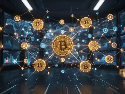 Abstrakte digitale Finanznetzwerke und leuchtende Knotenpunkte als Symbol für eine globale Stablecoin-Infrastruktur. - Foto: über boerse-global.de