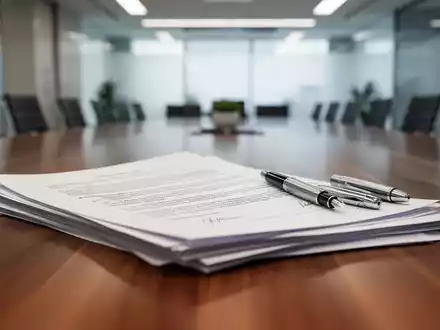 Ein Schreibtisch mit juristischen Unterlagen und einem Füllfederhalter in einem modernen Bürokontext. - Foto: über boerse-global.de